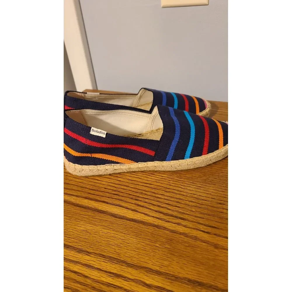 Soludos‎ Dali Espadrille Rainbow Stripe Size 6.5 New In Box
